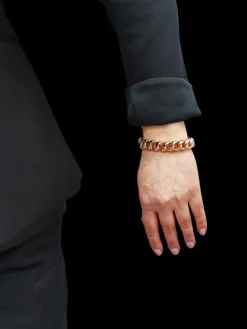 Bracelet or jaune maillons carrés