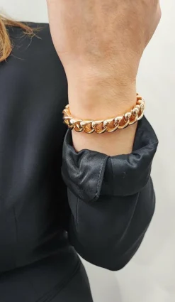 Bracelet or jaune maillons carrés