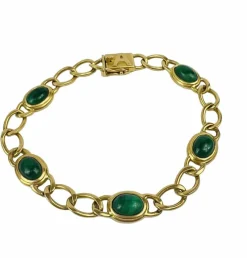 Bracelet Or Jaune Malachite