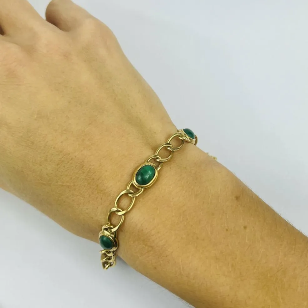 Bracelet Or Jaune Malachite