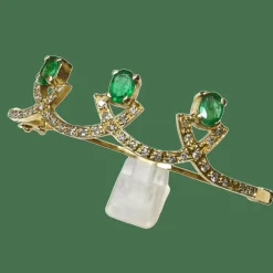 Bracelet or jaune émeraudes diamants