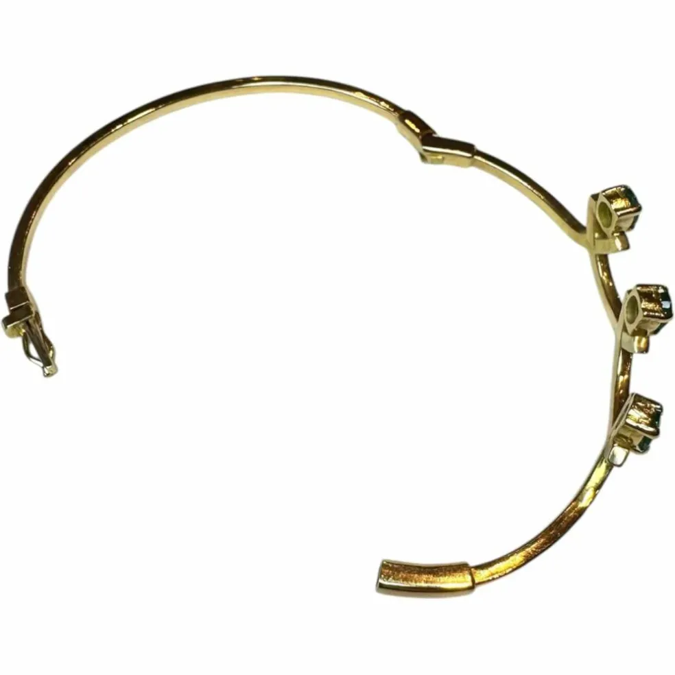 Bracelet or jaune émeraudes diamants