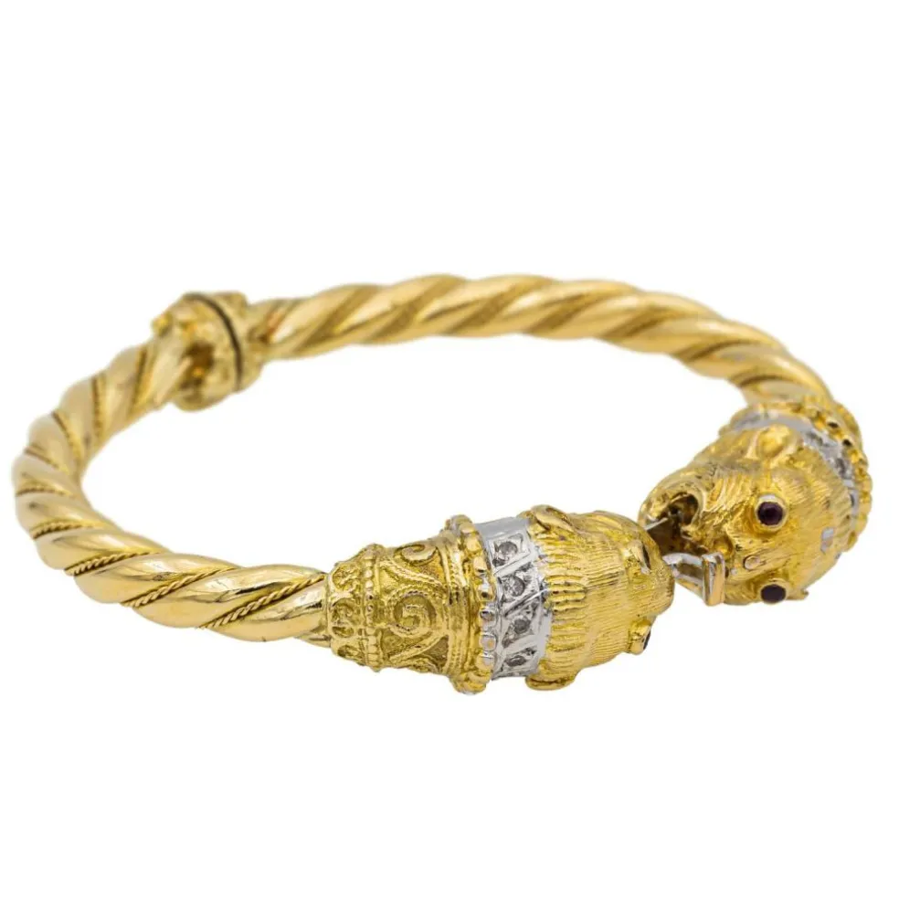 Bracelet Or jaune, Or blanc Diamant, Rubis