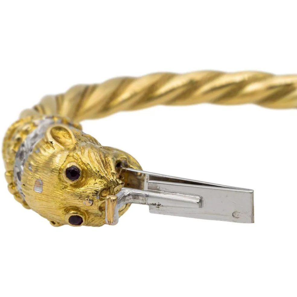 Bracelet Or jaune, Or blanc Diamant, Rubis