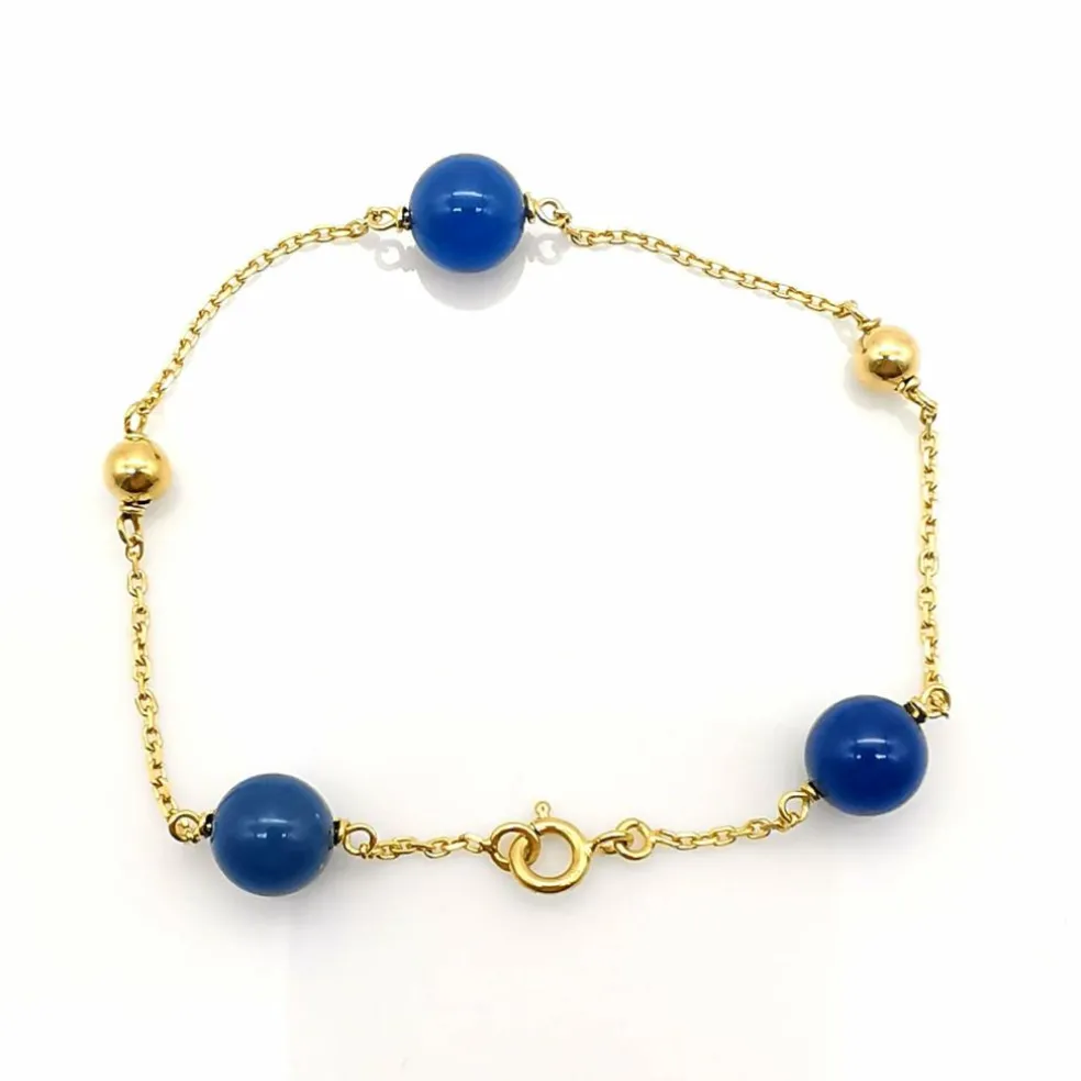 Bracelet or jaune perles