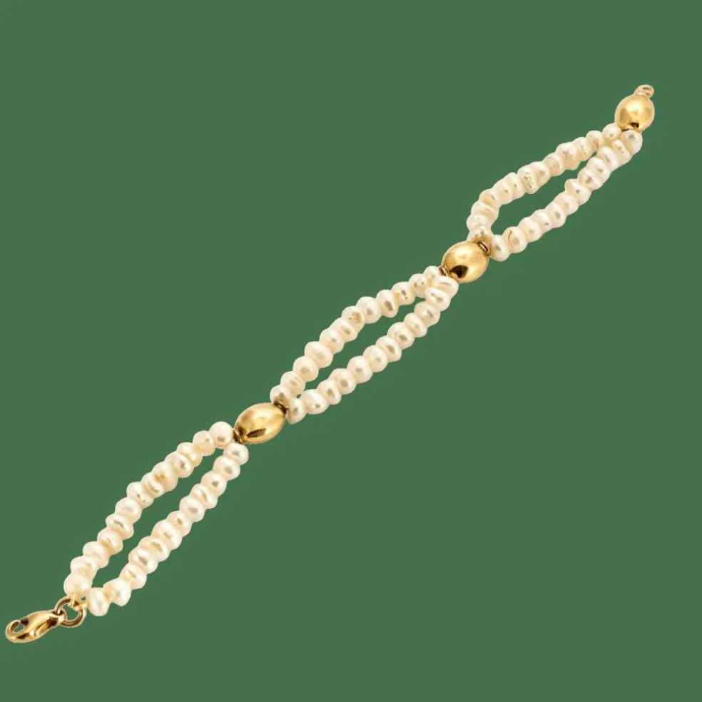 Bracelet or jaune perles baroques