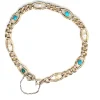 Bracelet or jaune perles turquoises