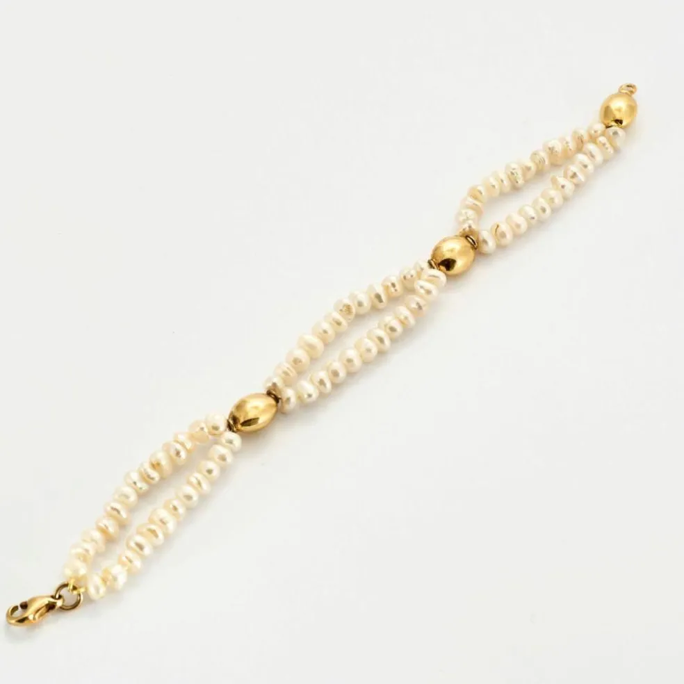 Bracelet or jaune perles baroques