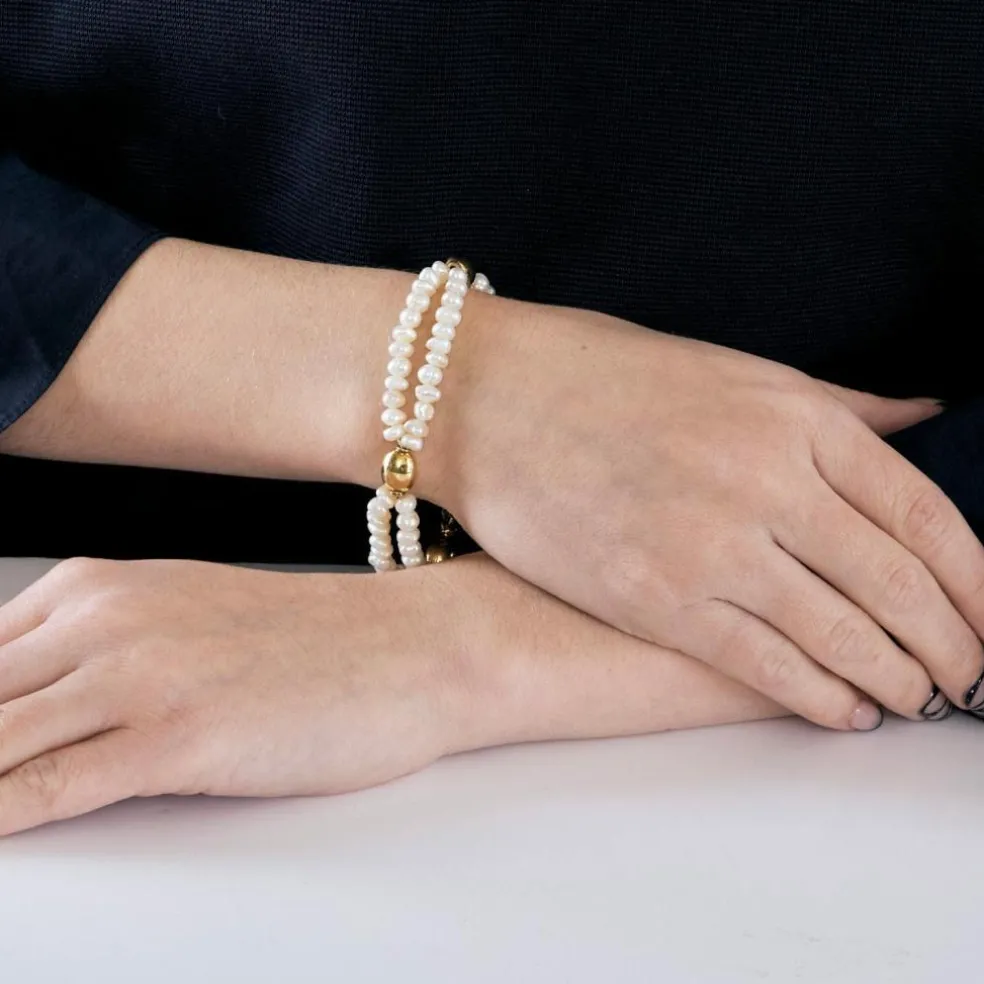 Bracelet or jaune perles baroques