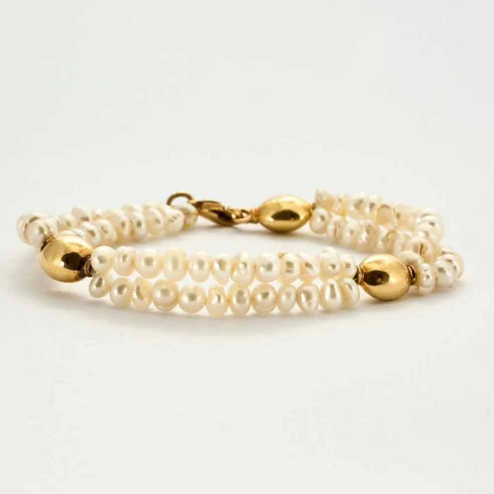 Bracelet or jaune perles baroques