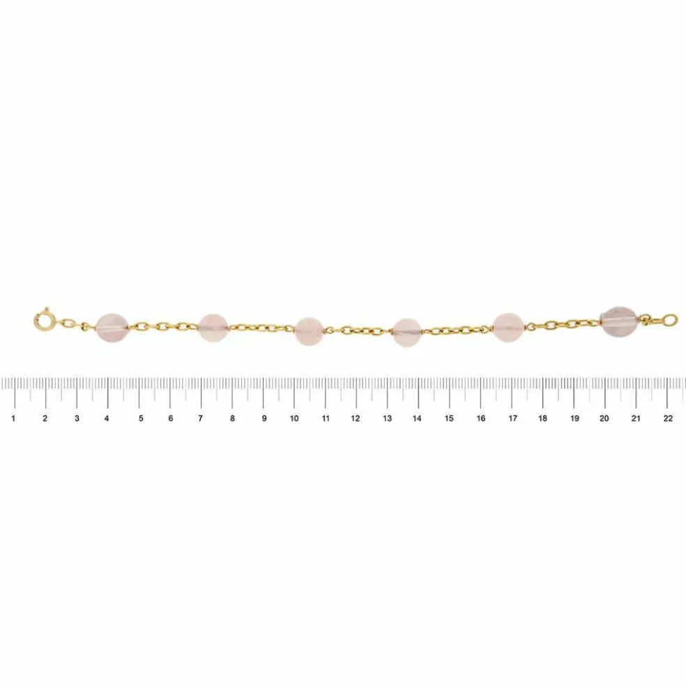 Bracelet Or jaune Quartz rose