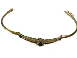 Bracelet or jaune saphir diamants