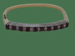 Bracelet or jaune, saphirs rouge et diamants