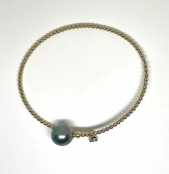 Bracelet or, perle de Tahiti, diamant
