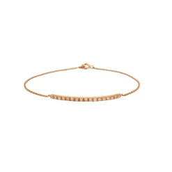 Bracelet or rose barrette diamants