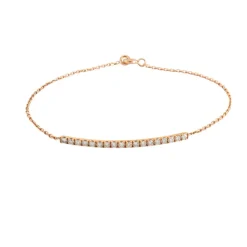 Bracelet or rose barrette de diamants