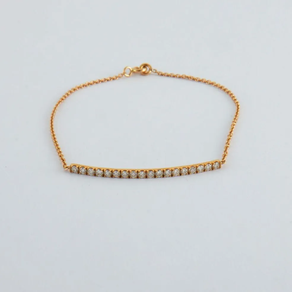 Bracelet or rose barrette de diamants