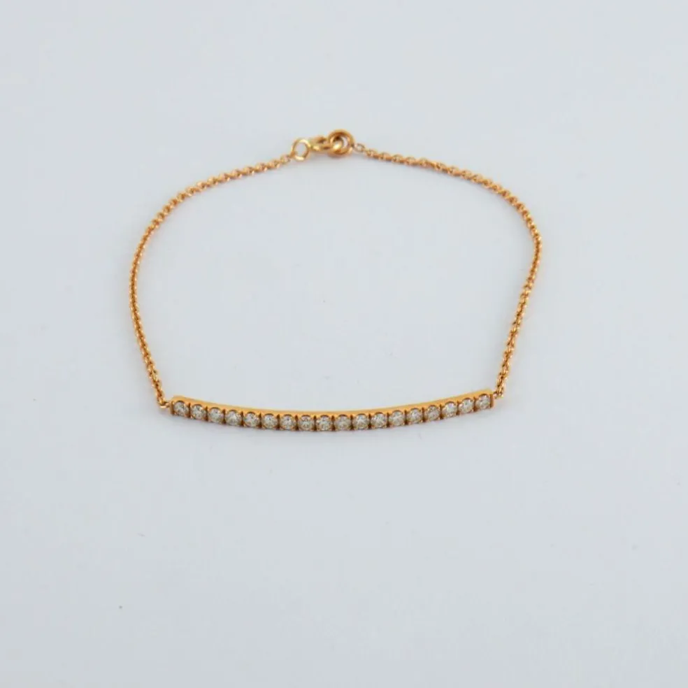 Bracelet or rose barrette de diamants