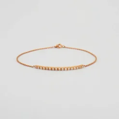 Bracelet or rose barrette diamants