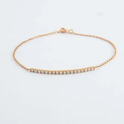 Bracelet or rose barrette de diamants