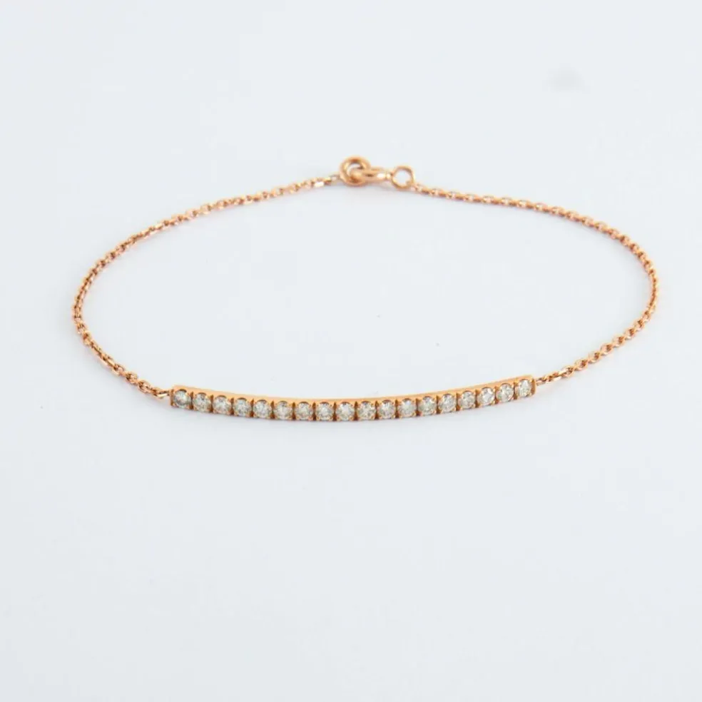 Bracelet or rose barrette de diamants