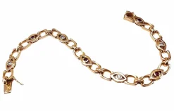 Bracelet or rose diamants et rubis