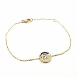 Bracelet or rose diamants signé Ely Bela