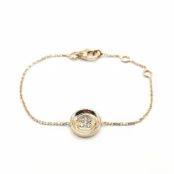 Bracelet or rose diamants signé Ely Bela