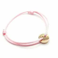 Bracelet or rose, diamants sur cordon signé Ely Bela