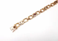 Bracelet or rose diamants et rubis