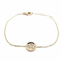 Bracelet or rose diamants signé Ely Bela
