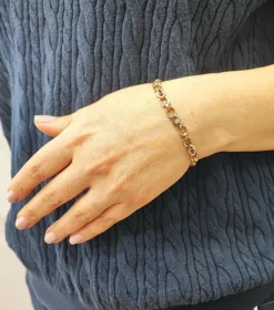 Bracelet or rose diamants et rubis