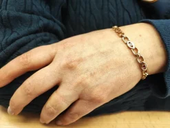 Bracelet or rose diamants et rubis