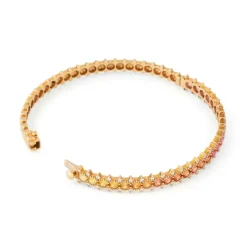 Bracelet or rose et saphirs multicolores