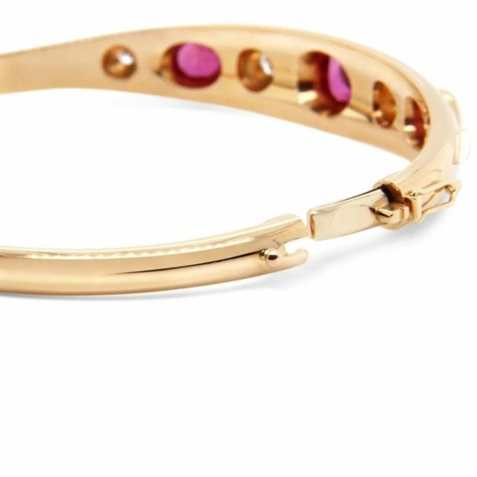 Bracelet or rose rubis diamants