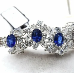 Bracelet or saphirs diamants