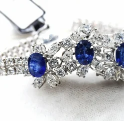 Bracelet or saphirs diamants