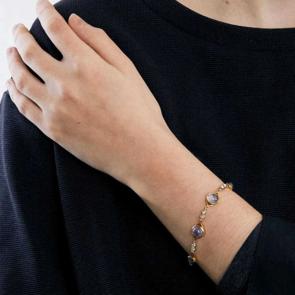 Bracelet or saphirs et diamants