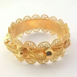 Bracelet oriental filigrane or jaune