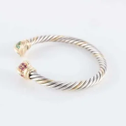 Bracelet ouvert Rubis Emeraudes