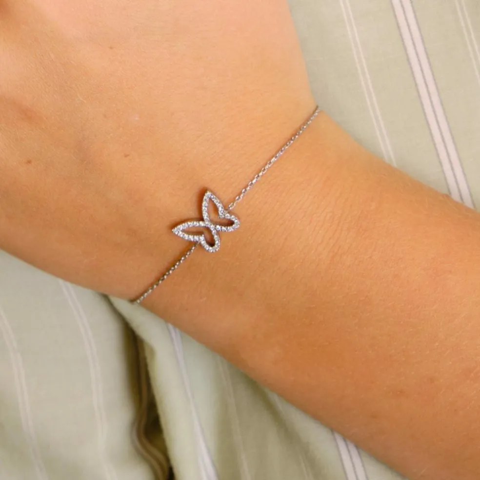 Bracelet papillon diamants