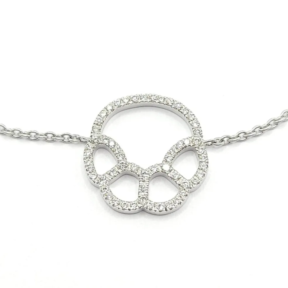 Bracelet patte or blanc serti de diamants