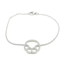Bracelet patte or blanc serti de diamants