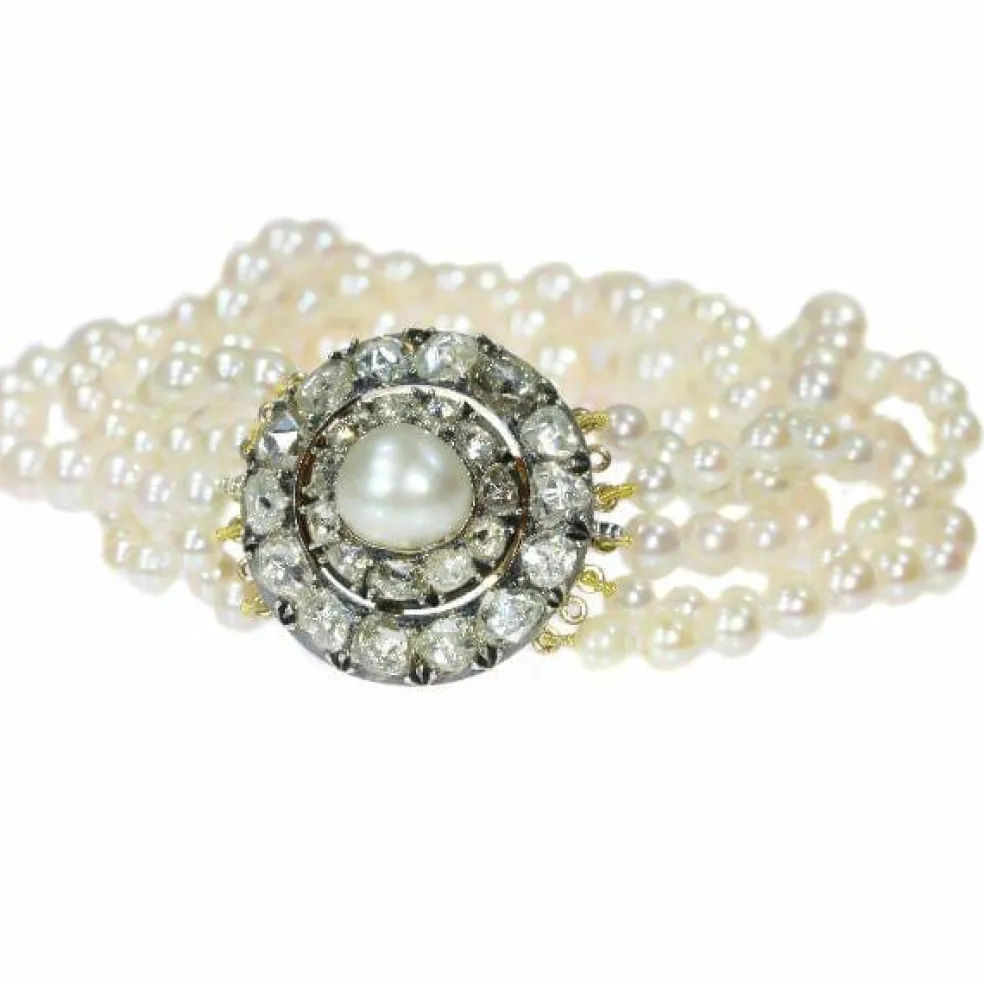 Bracelet perle, diamant