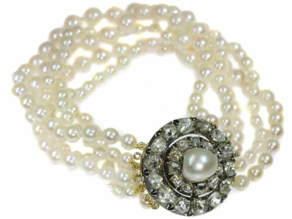 Bracelet perle, diamant