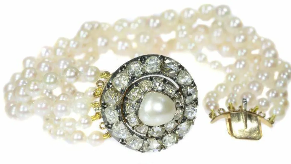 Bracelet perle, diamant