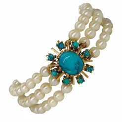 Bracelet Perles Akoya Turquoise
