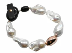 Bracelet Perles Baroques et Perles Or Rose