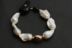 Bracelet Perles Baroques et Perles Or Rose