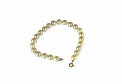 Bracelet perles de cultures blanches fermoir or